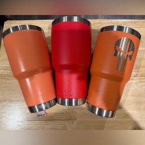 YETI Red and Orange Stainless Steel Tumblers
